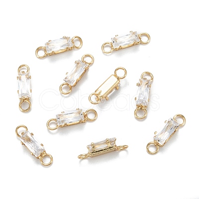 Brass Clear Cubic Zirconia Links Connectors ZIRC-G170-16G-1