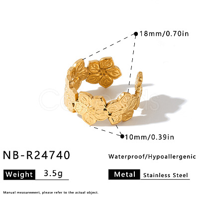 304 Stainless Steel Cuff Open Rings for Women WG51A71-03-1