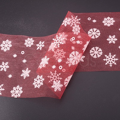 Snowflake Deco Mesh Ribbons OCOR-P010-G08-1