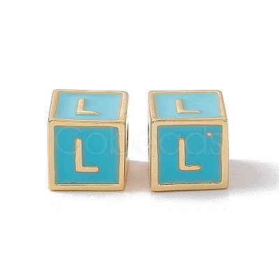 Rack Plating Brass Enamel Beads KK-B060-04G-06L-1