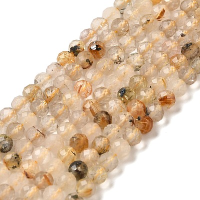 Natural Rutilated Quartz Beads Strands G-F619-10A-1