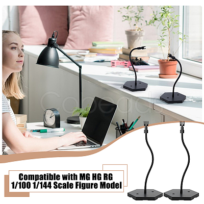 Adjustable Plastic Assembled Action Figure Display Holders with Hexagon Bases DIY-WH0043-157A-1