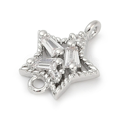 Brass Clear Cubic Zirconia Connector Charms LS-KK-Z094-03P-02-1