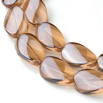 Transparent Electroplate Glass Beads Strands EGLA-C001-PL02-1