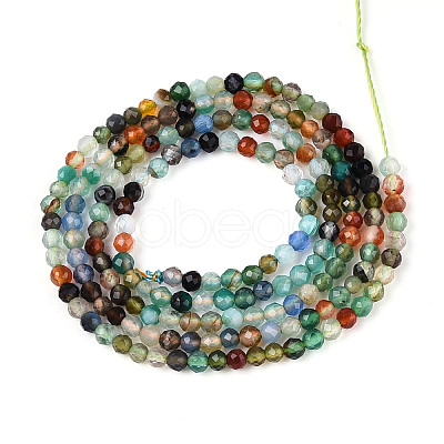 Natural Multi-Color Agate Beads Strands G-T143-02-1