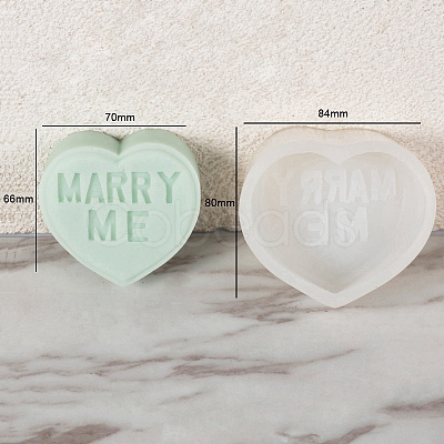 DIY Silicone Heart with Word Soap Molds PW-WG13454-06-1