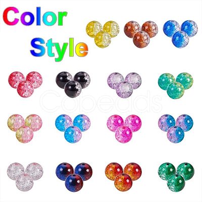 Spray Painted Crackle Glass Beads CCG-PH0002-12-1