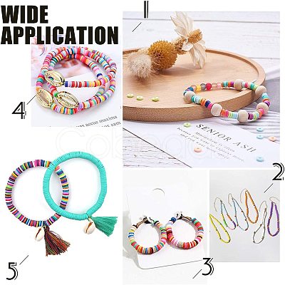 Flat Round Handmade Polymer Clay Bead Spacers CLAY-R067-3.0mm-13-1