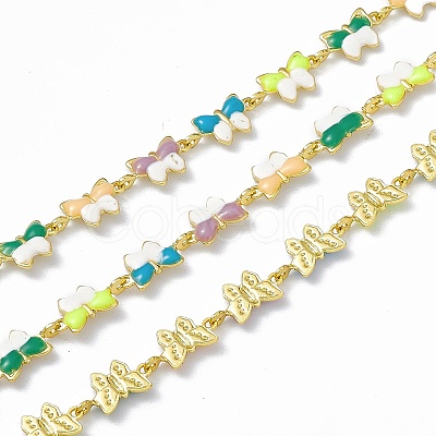 Enamel Butterfly Link Chains CHC-F015-01G-1