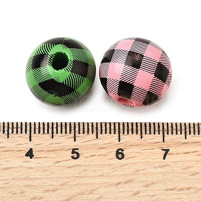 Printed Schima Wood Beads WOOD-L022-01B-1