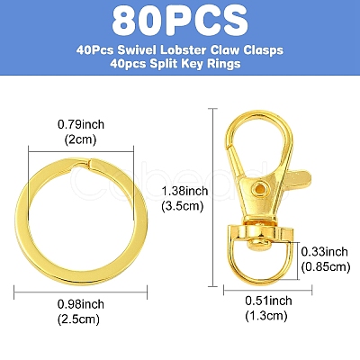 Alloy Swivel Lobster Claw Clasps & Split Key Rings Findings Kits DIY-YW0011-82-1