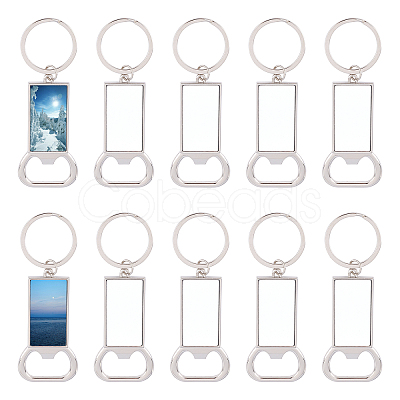 Sublimation Blanks Keychains Zinc Alloy Bottle Opener Blank Key Rings KEYC-PH0001-39P-1