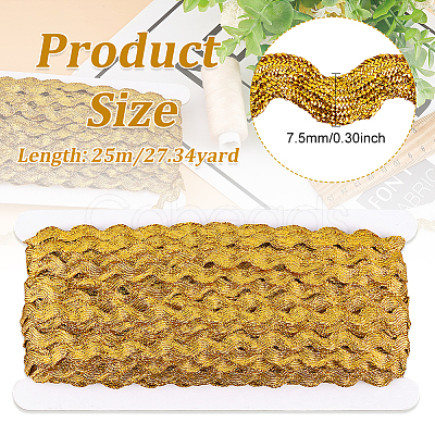 Sparkle Wave Pattern Metallic Polyester Ribbon OCOR-WH0047-15B-1
