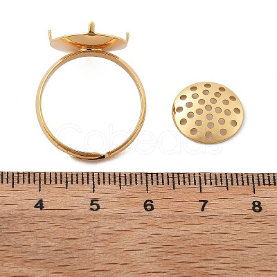 Brass Adjustable Ring Findings KK-K382-15B-G-1