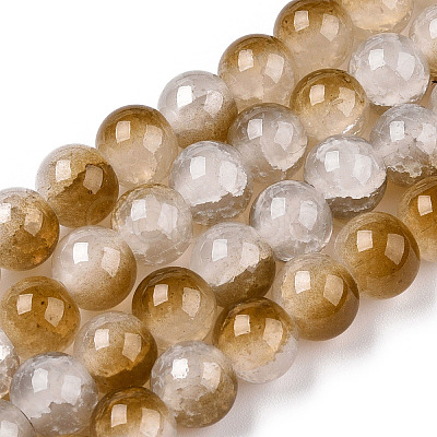 Crackle Baking Paint Imitation Jade Glass Beads Strands X1-DGLA-T003-8mm-09-1