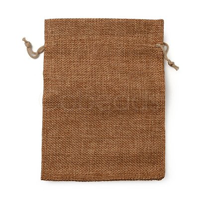 Polyester Imitation Burlap Packing Pouches Drawstring Bags ABAG-PH0001-33A-1