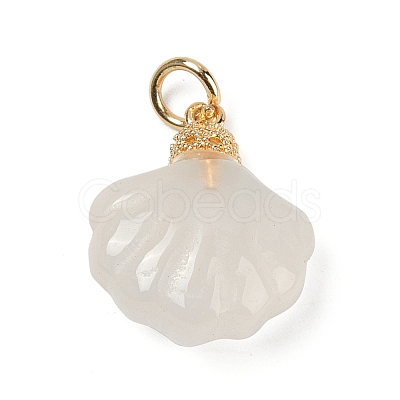 Natural White Agate Pendants KK-Z094-04G-02-1