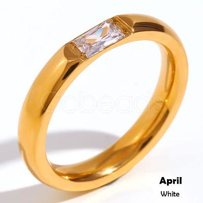 304 Stainless Steel Pave Cubic Zirconia Finger Rings FS-WG61B2A-12-1