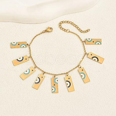 201 Stainless Steel Enamel Charm Bracelets for Women JX2078-1