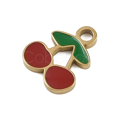 304 Stainless Steel Enamel Charms STAS-I338-01G-16-1