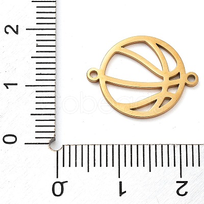 304 Stainless Steel Hollow Sport Ball Connector Charms STAS-M076-11G-1