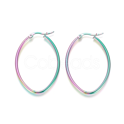 304 Stainless Steel Geometric Hoop Earrings STAS-D171-05C-M-1