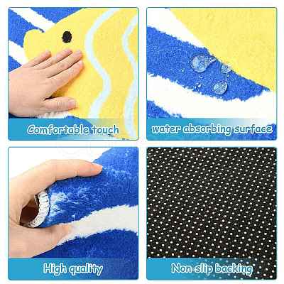 Flocking Fibre Tropical Fish Bath Mat AJEW-FZC0003-05B-1