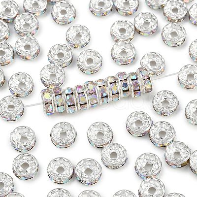 Brass Grade A Rhinestone Spacer Beads RB-A004-4-1