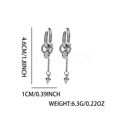 304 Stainless Steel Hoop Earrings for Men WG41879-01-1