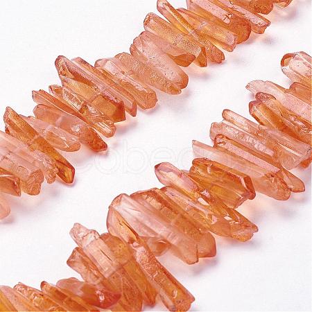 Natural Quartz Crystal Points Beads Strands G-K181-B07-1