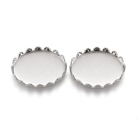 Tarnish Resistant 201 Stainless Steel Cabochon Settings STAS-P249-10B-P-1
