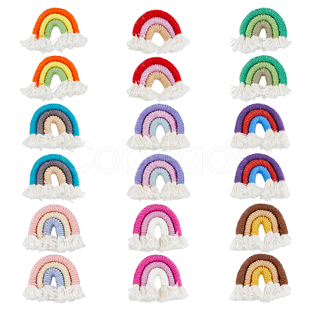 DICOSMETIC 18Pcs 9 Colors Polycotton(Polyester Cotton) Rainbow Wall Hanging FIND-DC0002-90-1