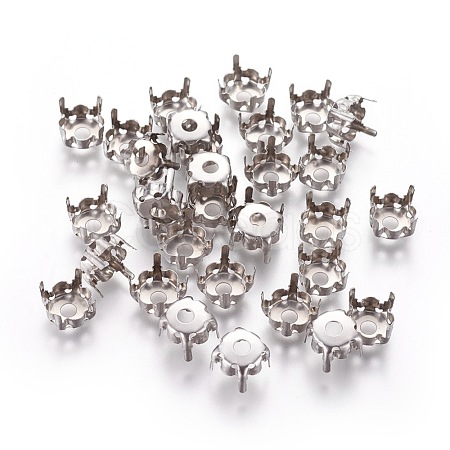 Non-Tarnish 201 Stainless Steel Sew on Prong Settings X-STAS-L229-03A-1
