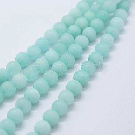 Natural & Dyed White Jade Bead Strands G-P370-01-8mm-1