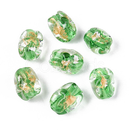 Handmade Gold & Silver Foil Glass Beads FOIL-N030-02F-1