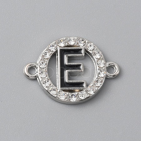 Zinc Alloy Crystal Rhinestone Connector Charms ALRI-WH0005-17E-P-1