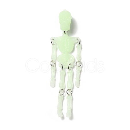 Halloween Luminous PVC Skeleton Pendants HJEW-B007-01-1