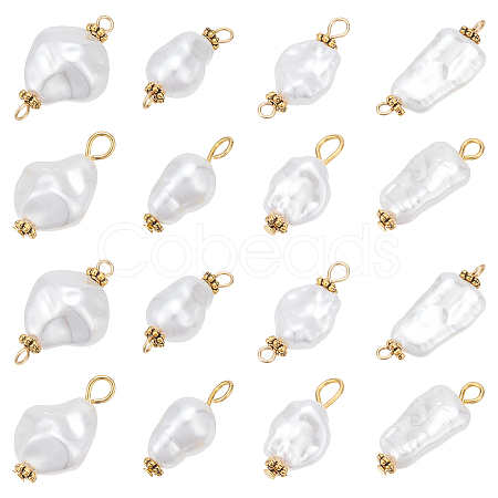80Pcs 8 Styles Jewelry Making Findings Kits including ABS Plastic Imitation Pearl Pendants & Connector Charms PALLOY-WR00022-1