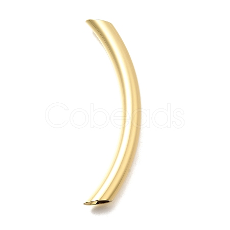 Brass Curved Tube Beads KK-S508-45G-1