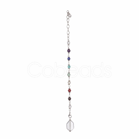 Natural & Synthetic Gemstone Chakra Pointed Dowsing Pendulums PALLOY-JF02089-1