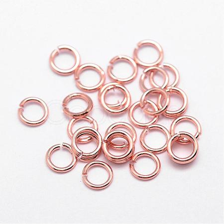 Brass Open Jump Rings KK-G277-6mm-RG-NR-1
