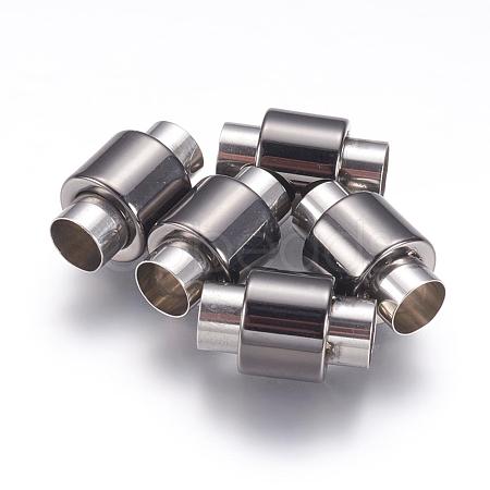 304 Stainless Steel Magnetic Clasps with Glue-in Ends STAS-F123-09B-1