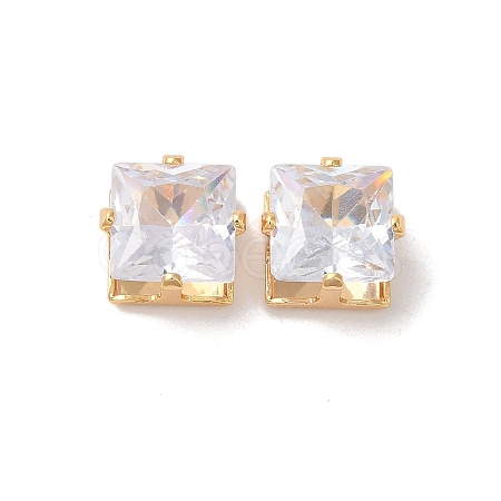 Brass Clear Cubic Zirconia Cabochons LS-STAS-M294-30B-1