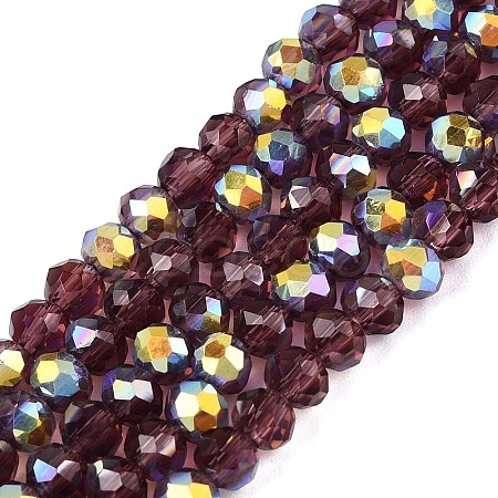 AB Color Plated Transparent Glass Rondelle Beads Strands EGLA-T029-4mm-10K-1