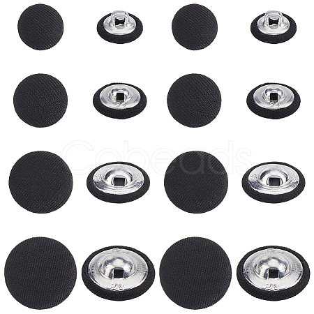 100Pcs 4 Styles 1-Hole Cloth Buttons BUTT-CY0001-09B-1