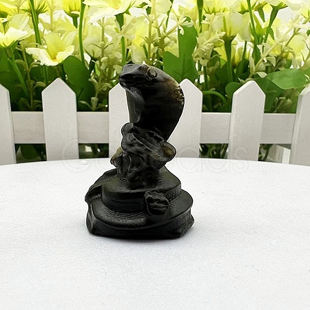 Natural Obsidian Carved Healing Snake Figurines PW-WG18724-12-1