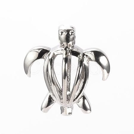 Brass Cage Pendants KK-R057-02P-1