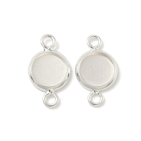 Flat Round Brass Connector Cabochon Settings KK-K414-13G-S-1