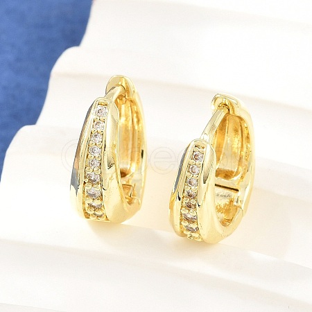 Brass Micro Pave Cubic Zirconia Hoop Earrings KK-CBAD104-04G-A-1