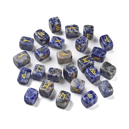 Rectangle Natural Blue Spot Jasper Rune Stones G-Z059-01K-1